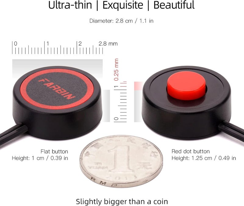 AOLIHAN Mini Speaker Horn Momentary Push Button Switch with Quick Connector and Pre-Wiring Wires, 12V/24V On Off High Round Cap Air Horn Switch Button for Train Truck Car Motor Boat (red Button) - Image 3